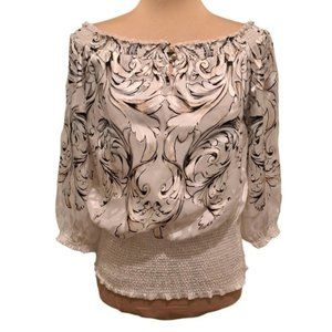 White House Black Market Silk Blend Off The Shoulder Top Size M